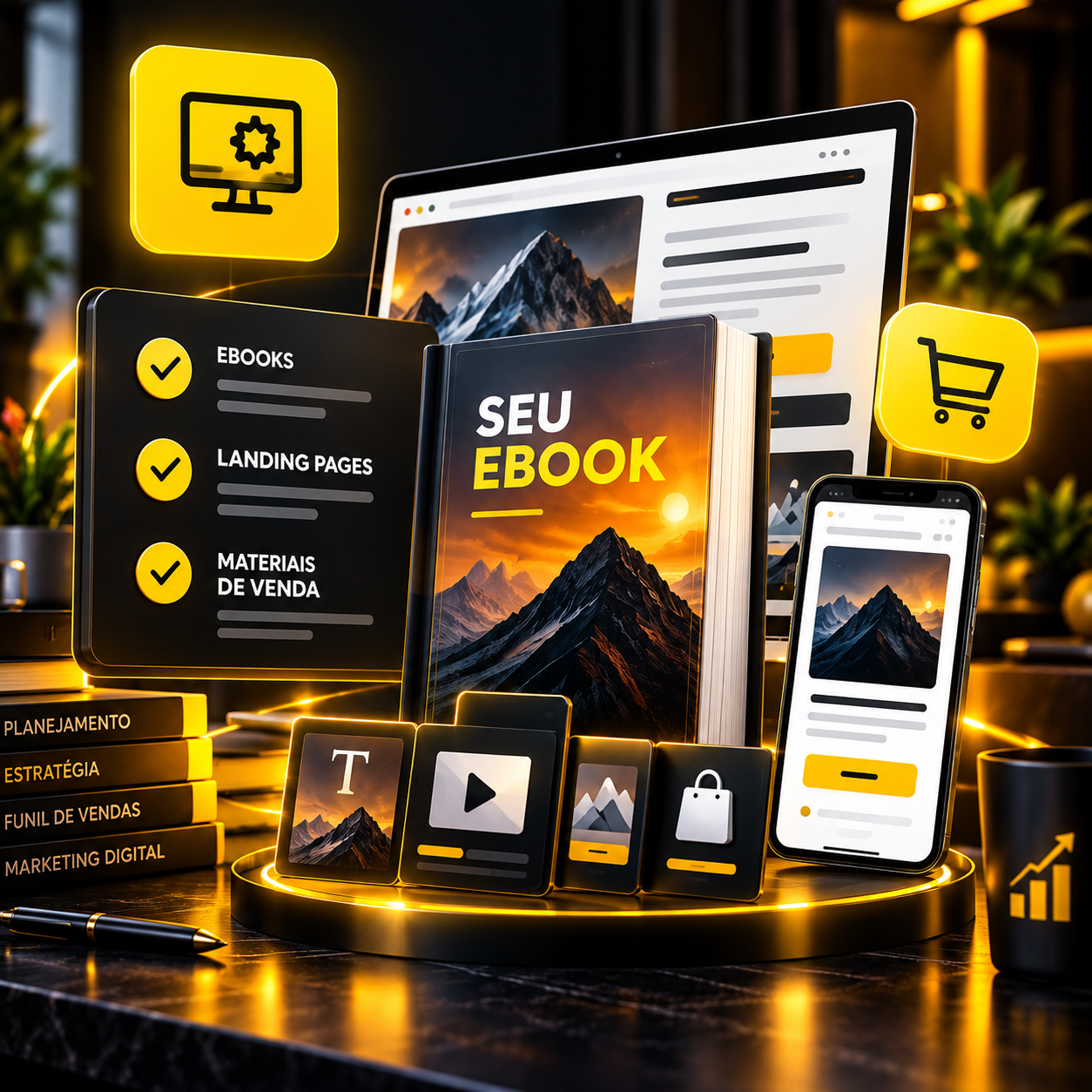 Estúdio digital de marketing representando infoprodutores e prestadores de serviços